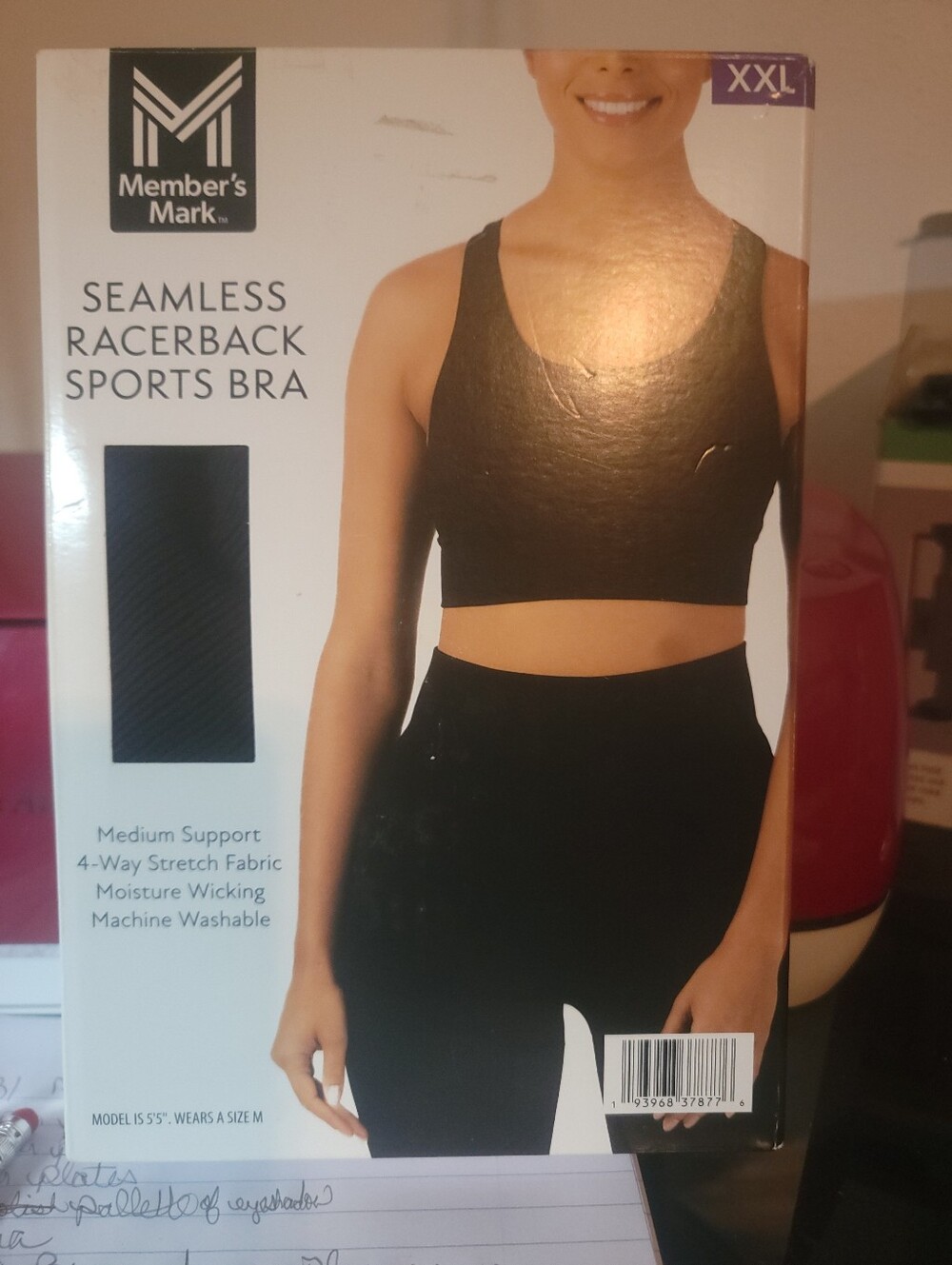Member's Mark Black Seamless Racerback Sports Bra